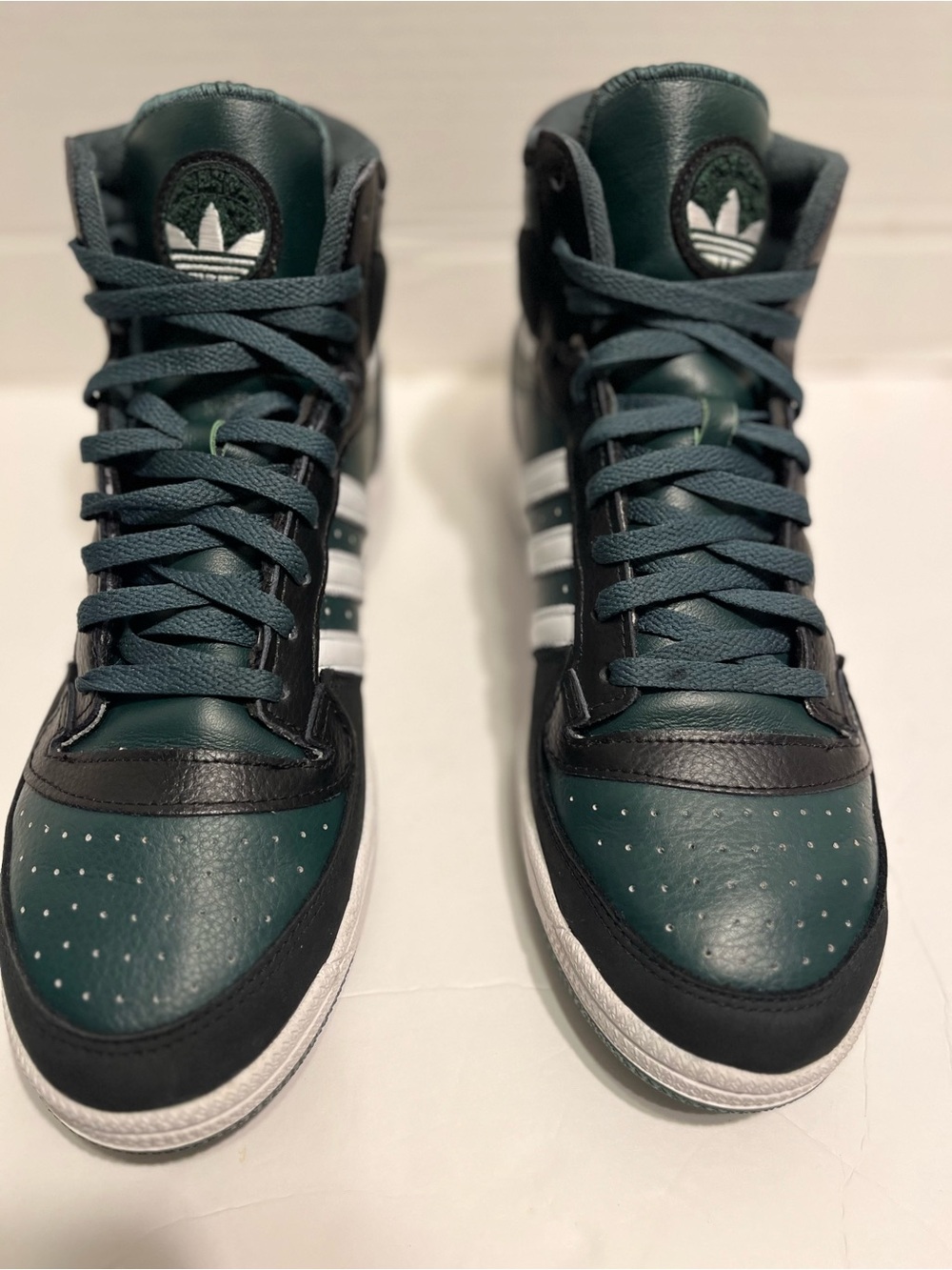 Adidas said Men’s High-Top Sneakers in Dark Green, Black & White